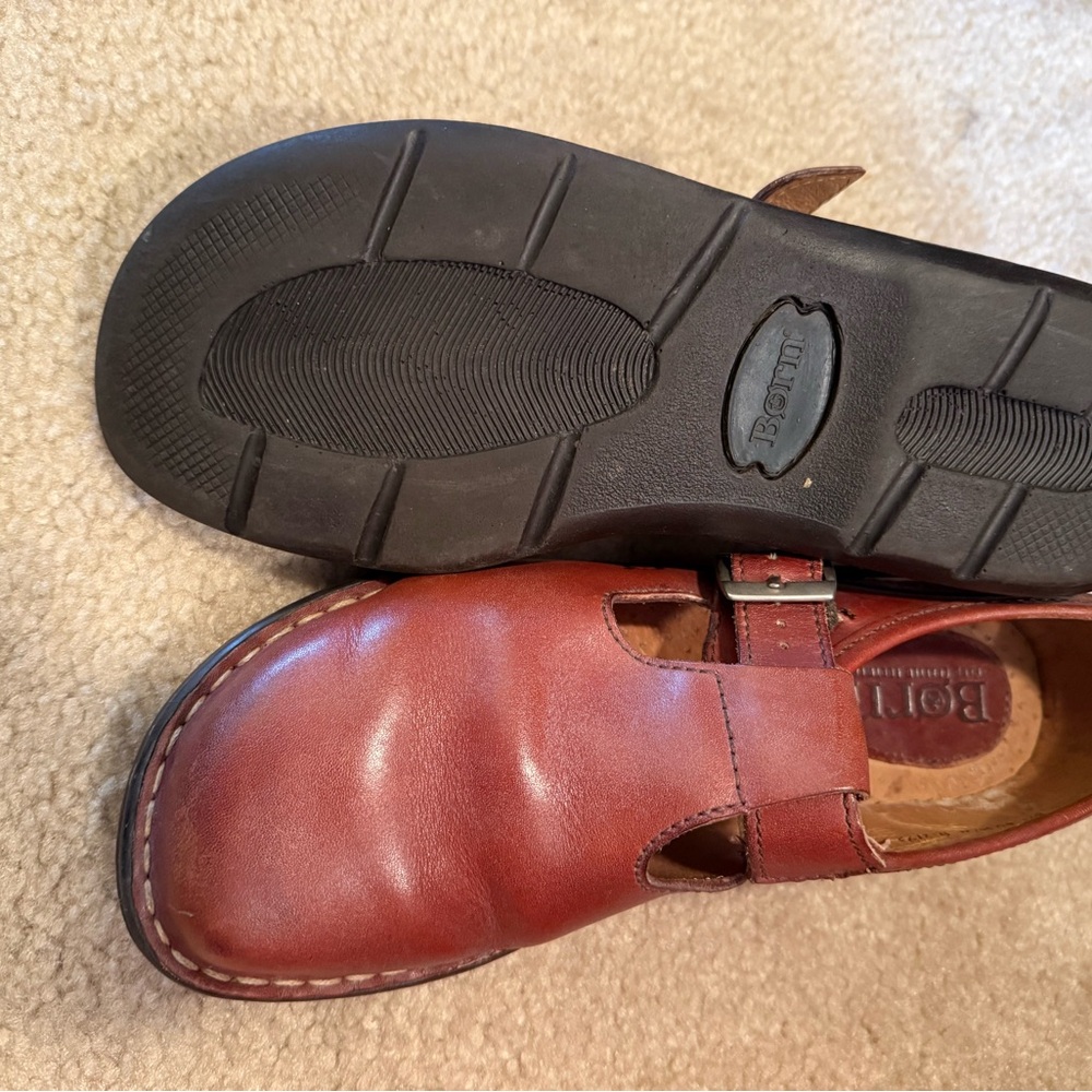 Born Chestnut Leather Buckle Shoes - Picture 3 of 7